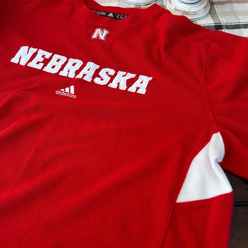 Nebraska Adidas Fleece Crewneck - Picture 5 of 8
